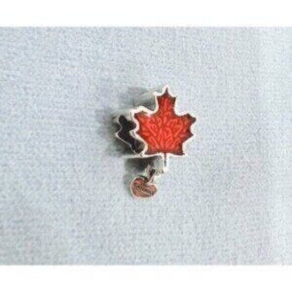 Love Canada Maple Leaf Charm in Sterling Silver, Red Enamel Pandora Compatible - Picture 5 of 5